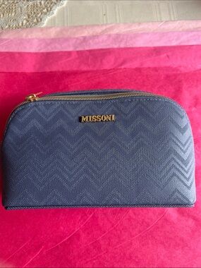 Missoni Navy Chevron travel bag kit